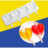 3 Types Available Heart Shaped Silicone Popsicle Moulds Ice Cream Molds Summer Ice Cube Tray Ice-lolly Tools Wooden Sticks