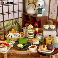 Snoopy Japanese Cafe Scene Re-Ment Happy Hour Ornament 1-8 Box Miniature Dolls Blind Box Collection Anime Action Figure Pvc Toys
