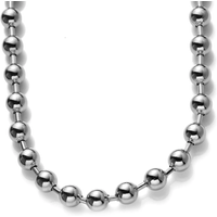 Granny Chic 8/10/12mm Wide Silver Color Stainless Steel Ball Bead Chain Necklace Jewelry Accessories 7-40inch for Men Women