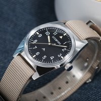 Men's Mechanical Watch Pays Tribute To World War II Military Watch Pilot Style 36mm Retro Manual Mechanical Movement