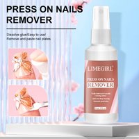 LIMEGIRL 60ml Nail Remover Gel Remover Nail Liquid Easy Soften Remove Fake Nails Solid Adhesive Press-On Nail Gel Remover Tool