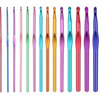 1pc 2-10mm Aluminum Crochet Hooks Set Colorful Aluminum Knitting Needles Engraved Number Crochet Needles for DIY Knitting