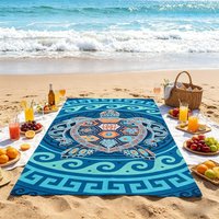 Bohemian Sea Turtle Print Microfiber Beach Towel Quick Dry Sand Free Absorbent Towel for Summer Swimming Pool Travel Yoga