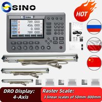 Multilingual 4 Axis LCD DRO Kit SDS200 Turning Lathe Milling Digital Readout Display & Linear Glass Scale Encoder Grating Ruler