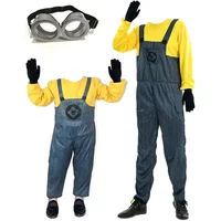 Anime Minion Full Family Cosplay Costume Boy Girl Dress Jumpsuits Kids Adult Despicable Me Carnival Party Dress Up Halloween