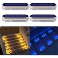 Solar Step Lights Waterproof IP68 Auto On/Off Path Lights Solar Powered Light Bar Solar LED Ground Stairs Floor Lights