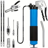 Grease Gun, 7000 PSI Heavy Duty Professional Pistol Grip Grease Gun Kit with Double Grease Injector Needle and Flex Hose