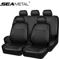 SEAMETAL Full-Surrouded Car Seat Cover Breathable Leatherette Seat Cushion Anti Scratch Seat Protector Cover for Sedan Suv Truck