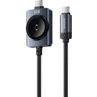 Toocki 100W USB C To USB C Cable 2-in-1 Fast Charging Magnetic Watch Cable For iPhone 17 16 Samsung S25 2.5W For iWatch Series