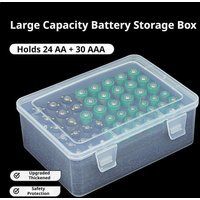 Portable Battery Storage Rack For 54 AA Batteries - Household Organizer Drawer Dispenser For Home Garage Accessories
