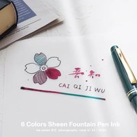6 Colors 55/30/5ml Sheen Fountain Pen Ink Gradient Color Changing Ink for Dip Pen Calligraphy Stationery School Office Supplies
