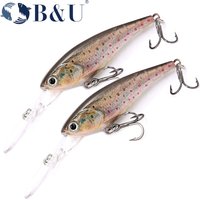B&U Suspending Minnow 3D-Druck Shad Harter Köder Künstlicher Angelköder Jerkbait Wobbler Bass Pike Swimbait Angelköder