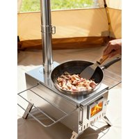 unho Tent Stove Portable Wood Stove Camping Stove Stainless Steel Wood Stove with 7 Tubes Outdoor Cooking and Garden Activities