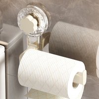 Wall Mounted Suction Cup Tissue Holder Reusable Stable Tissue Rack Waterproof Plastic Toilet Paper Holder Home