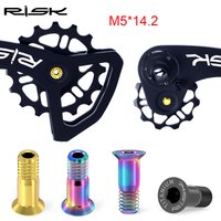Risk MTB Road Bike Rear Derailleur Jockey Wheel Screws,Titanium alloy Bicycle Pulley Guide Wheel Fixing Bolts,2pcs M5*14.2mm