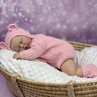 BZDOLL 20in 50CM Asleep Fat Reborn Doll, 3D Skin Visible Veins, Vinyl Limbs Cloth Body Handmade Birthday Gift