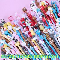 10-100Pcs Cute Cartoon Gel Pen 0.5mm Black Ink Kawaii Pens Student Writing Neutral Pen Stationery Office School Supplies Gifts