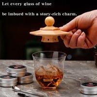 Smoked Wine Whiskey Smoker Set with Cocktail Ice Wine Stones Fruit Wood Chips for Enhanced Flavor Mixing And Smoking Kit