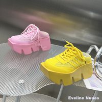 2026 New Style Breathable Mesh Hollow Sandals Women Round Toe Platform Cross Tied Slip On Slippers Fashion Pink Casual Shoes