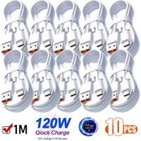 10PCS Quick Charging Cable 120W 6A USB A To Type C Fast Charger High-speed Data Transfer Wire Cords for Xiaomi for Huawei