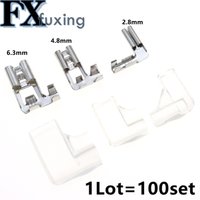 100sets 2.8mm 4.8mm 6.3mm Flag-shaped Plug Spring + Elbow Sheath Of Plug-in Cold-pressed Terminal Switch Wire Connector Hot