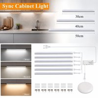 Dimmable Sync Cabinet Light 1~6Pcs Touch Sensor Switch Mirror LED Strip Kitchen Pantry Showcase Bedroom Closet Kitchen Lamp