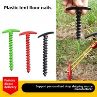 10pcs Screw Anchor Stakes Ground Nail Outdoor Camping Tent Pegs Ground Nails Hiking Tent Stakes Pins Windproof Tent Accessories