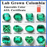 Lab Grown Colombia Emerald Loose Gemstone For Jewelry Making