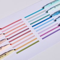 5pcs/set Pastel Highlighters Marker Colors Fluorescent Hook Pen Colored Mark Pen Japanese Stationery School Supplies Kawaii
