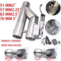 Universal 2" 2.25'' 2.5'' 3" Double Valve Electric Exhaust Cut Out Valve Exhaust Pipe Muffler Kit