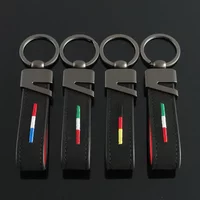 Suede Car Alloy Keychain Styling Germany Italy France Flag Simple and Fashionable Keyring for Men Car Accessories Birthday Gift