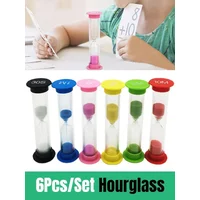 6 Pieces/set Sand Clock Hourglass 30S 1 2 3 5 10 Minutes Ornaments Home Children Gift Decoration Timer Clocks Decor Garden