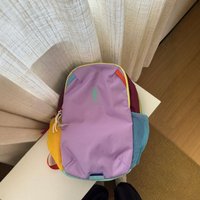 2026 New Children's Contrasting Splicing Backpack Dopamine Student School Bag Lightweight Outdoor Sports Backpack