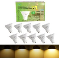 GY GU10 LED 4.9W 790 Lumens, Dimmable Class B Efficiency, 80W Replacement, 120° Wide Beam Angle, Energy Saving Lamps, 10 Pieces