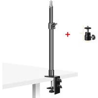 SH C-clamp Light Tripod Desktop Light Stand With 1/4" Ball Head Adjustable Tabletop Bracket Stand For Camera, Ring Light