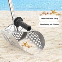 Sand Scoop Stainless Steel Beach Shovel with Long Handle 140cm Detachable Beach