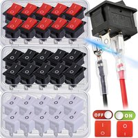 10-20Pcs Push Button Switch 10x15mm SPST 2Pin 3A 250V KCD11 Snap-in On/Off Rocker Switch 10MM*15MM Black Red and White