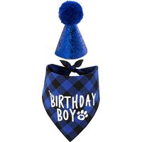 Dog Birthday Party Supplies,Pet Birthday Hat and Boy Doggy Birthday Bandana Set