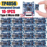 10-1PCS TP4056 Lithium Battery Charger Module 1A Portable Battery Charger Panel Type C Micro USB 4.5V-5V for Lithium Batteries