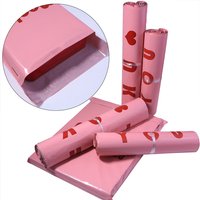 5Pcs PE Mailing Bags THANK YOU Heart Pattern Envelope Courier Bag PE Waterproof Thicken Express Postal Foldable Shopping Bag