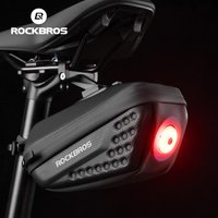 ROCKBROS Hard Shell EVA Bicycle With Tail Light Saddle Bag Portable Waterproof Smart Sensor Taillight MTB Road Bike Equipment