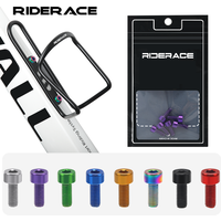 RIDERACE 6pcs/set Bicycle Water Bottle Cage Screws Steel Colorful M5*12MM MTB Mountain Bike Air Pump Holder Bracket Fixed Bolt