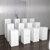 Square White Display Stand Lacquered Pedestal for Sculpture Art Showcase Platform Museum Exhibition Table Premium Display Stand
