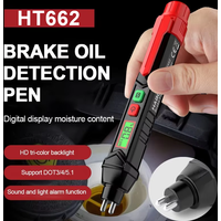 HT662 Brake Fluid Moisture Meter Brake Oil Tester Analyzer For DOT3/DOT4/DOT5.1 Brake Oil Quality Check Pen Sound Light Alarm