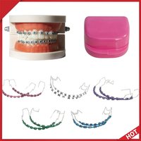 Fake Braces Temporary Tooth Decoration Dental with Metal Wires & Bracket Dental Metal Bracket Dental Tool for Dental Students