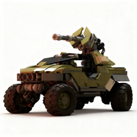 381PCS MOC Game Series M12 Warthog Halo Campaign Evolved Demo Model Premium Display Assembly Building Blocks DIY Creative Gift