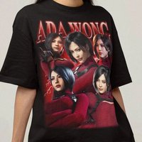 Y2k Hip Pop T Shirts Residence Evil Ada Wong Bootleg T-Shirt Gaming Waifu Shirt Print Graphic Casual Loose Short Sleeve Unisex