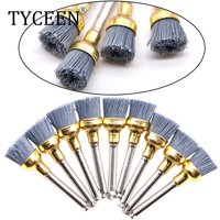 10Pcs Dental Polishing Brush Silicon carbide Material Latch Flat Bowl Teeth Polisher Prophy Brushes for Contra Angle Handpiece