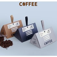 12/20pcs coffee themed pyramid boxes with handle paper gift bags for small gifts corporate events and retail display