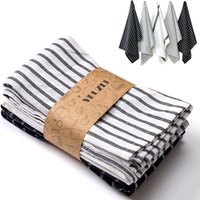 Classic Cotton Dish Towels Ultra Absorbent Thickened Tea Towel 48x65cm Pack of 1/3/4/5 for Drying And Cleaning